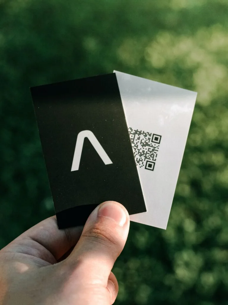 Modern QR code business card